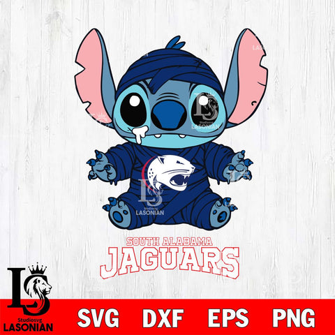 South Alabama Jaguars Stitch Mummy Svg Eps Dxf Png File, NCAA svg, Digital Download, Instant Download