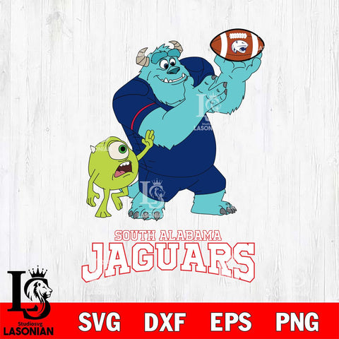 South Alabama Jaguars Sully & Mike Football Cricut,Christmas SVG DXF EPS PNG FILE, NCAA Digital Download,Instant Download, Silhouette