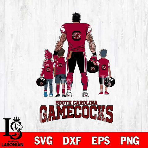 South Carolina Gamecocks 4 Father and son Rugby SVG DXF EPS PNG FILE,NCAA SVG, Father day Digital Download,Instant Download, Silhouette