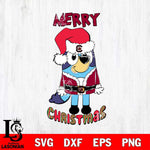 South Carolina Gamecocks Bluey Merry Christmas Bluey Santa Claus Svg Eps Dxf Png File, Digital Download