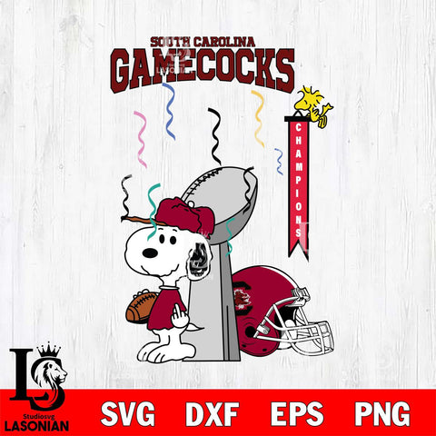 South Carolina Gamecocks Charlie Brown and Snoopy Super Bowl Svg Eps Dxf Png File, NCAA svg , Digital Download , Instant Download, Cricut File