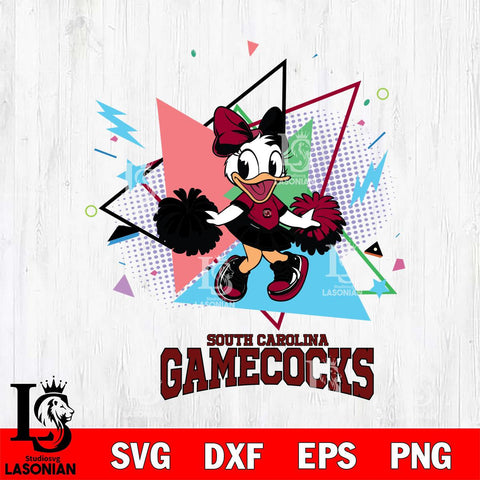 South Carolina Gamecocks Cute Daisy Duck Cheerleader SVG DXF EPS PNG FILE, NCAA File Cut,Digital Download,Instant Download