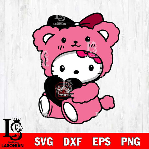 South Carolina Gamecocks Cute Hello Kitty 3 Svg Eps Dxf Png File, Digital Download, Instant Download