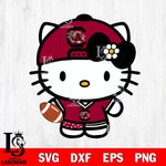 South Carolina Gamecocks Cute Hello Kitty Football 10 Svg Eps Dxf Png File, NCAA svg, Digital Download, Instant Download