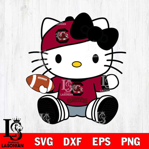South Carolina Gamecocks Cute Hello Kitty Football 11 Svg Eps Dxf Png File, NCAA svg, Digital Download, Instant Download