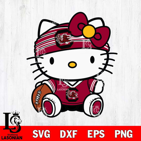 South Carolina Gamecocks Cute Hello Kitty Football 12 Svg Eps Dxf Png File, NCAA svg, Digital Download, Instant Download