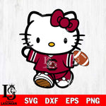 South Carolina Gamecocks Cute Hello Kitty Football 7 Svg Eps Dxf Png File, NCAA svg, Digital Download, Instant Download