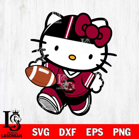 South Carolina Gamecocks Cute Hello Kitty Football 9 Svg Eps Dxf Png File, NCAA svg, Digital Download, Instant Download