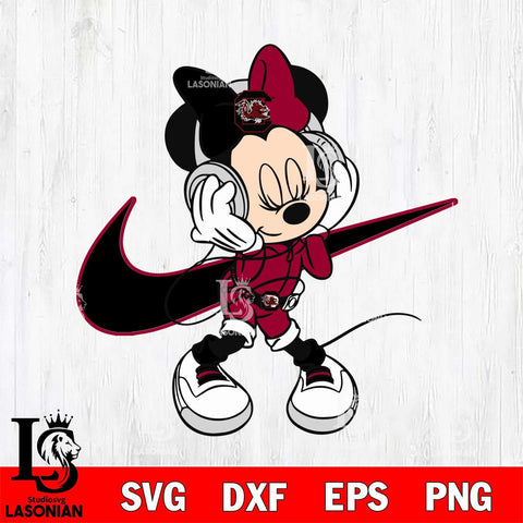 South Carolina Gamecocks Cute Minnie Mouse Dancing Svg Eps Dxf Png File, NCAA svg, Digital Download, Instant Download