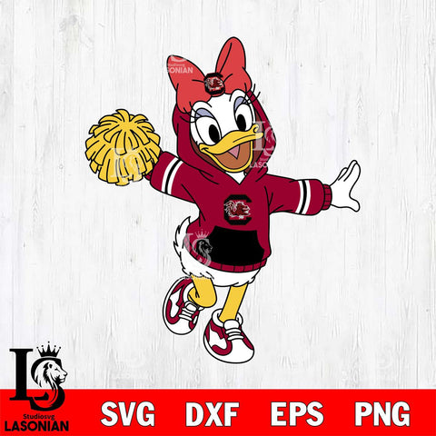 South Carolina Gamecocks Daisy Duck Cheerleader Christmas File Cut, NCAA SVG DXF EPS PNG FILE, Digital Download , Criucut , Silhouette