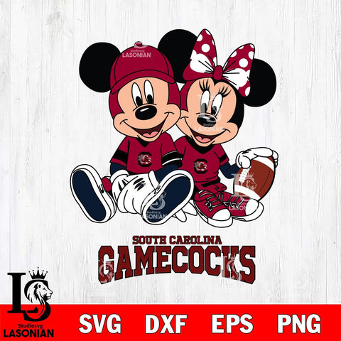 South Carolina Gamecocks Disney Mickey And Minnie Football Svg Eps Dxf Png File, NCAA svg , Digital Download , Instant Download, Cricut File