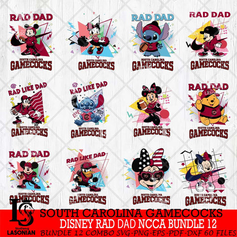 South Carolina Gamecocks Disney Rad Dad NCAA Bundle 12 SVG DXF EPS PNG FILE, BUNDLE NCAA Disney Father day File Cut,Digital Download,Instant Download,Disney Svg Files