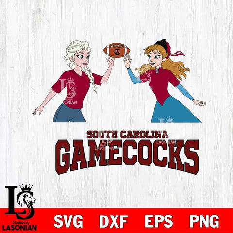 South Carolina Gamecocks Elsa & Anna Football Cricut,Christmas SVG DXF EPS PNG FILE, NCAA Digital Download,Instant Download, Silhouette