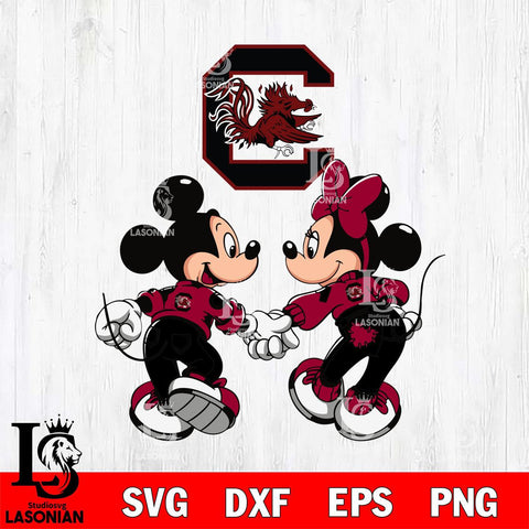 South Carolina Gamecocks Fan Minnie And Mickey Love Svg Eps Dxf Png File, Digital Download, Instant Download