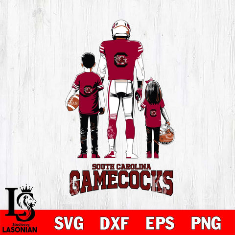 South Carolina Gamecocks Father And Child Football SVG DXF EPS PNG FILE,NCAA SVG, Father day Digital Download,Instant Download, Silhouette