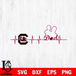 South Carolina Gamecocks Father Heart Beat Svg Eps Dxf Png File, Digital Download, Instant Download