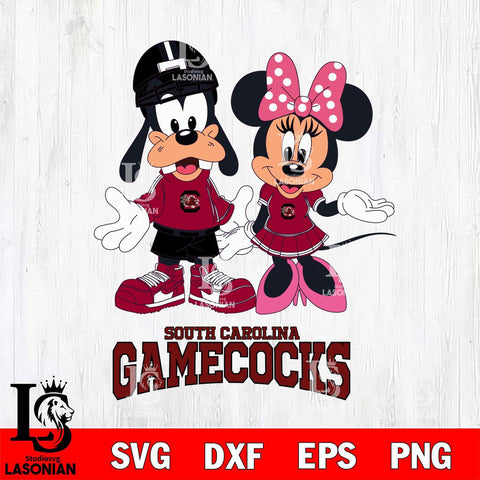 South Carolina Gamecocks Goofy and Minnie mouse Football SVG DXF EPS PNG FILE,NCAA svg ,Football Digital Download,Instant Download, Silhouette