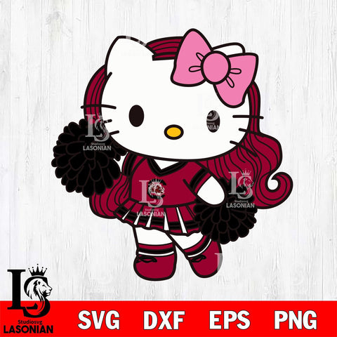 South Carolina Gamecocks Hello Kitty Cheerleader 7 Svg Eps Dxf Png File, Digital Download, Instant Download
