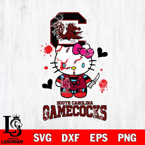 South Carolina Gamecocks Hello Kitty Horror 2 Svg Eps Dxf Png File, Digital Download