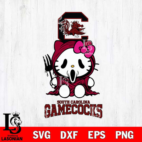 South Carolina Gamecocks Hello Kitty Horror 4 Svg Eps Dxf Png File, Digital Download