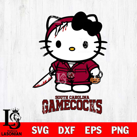 South Carolina Gamecocks Hello Kitty Horror 5 Svg Eps Dxf Png File, Digital Download