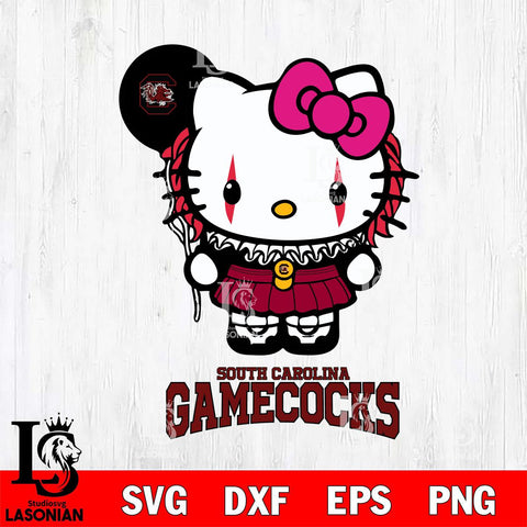 South Carolina Gamecocks Hello Kitty Horror 7 Svg Eps Dxf Png File, Digital Download