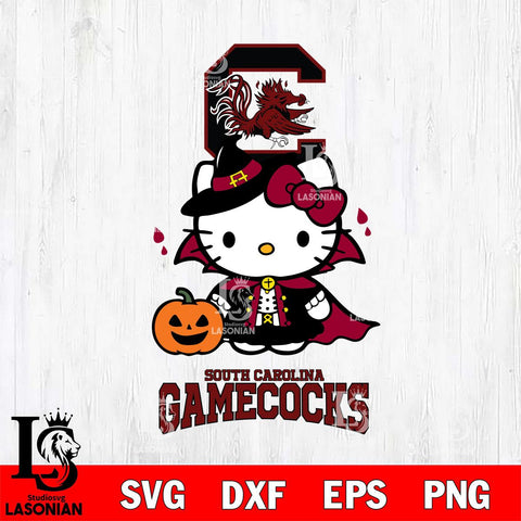 South Carolina Gamecocks Hello Kitty Horror 9 Svg Eps Dxf Png File, Digital Download