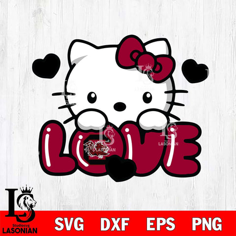 South Carolina Gamecocks Hello Kitty Love Svg Eps Dxf Png File, Digital Download, Instant Download