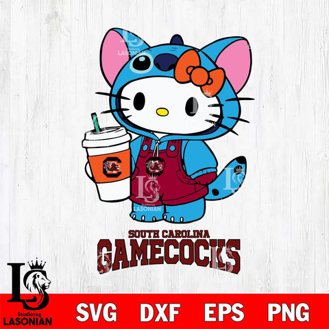 South Carolina Gamecocks Hello Kitty Stitch Svg Eps Dxf Png File, NCAA svg, Digital Download, Instant Download