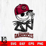 South Carolina Gamecocks Jack Skellington 3 Halloween Svg Eps Dxf Png File, NCAA svg, Digital Download, Instant Download