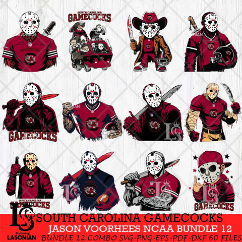 South Carolina Gamecocks Jason Voorhees Horror Bundle 12 SVG Eps Dxf Png File, bundle NCAA svg, Digital Download, Instant Download