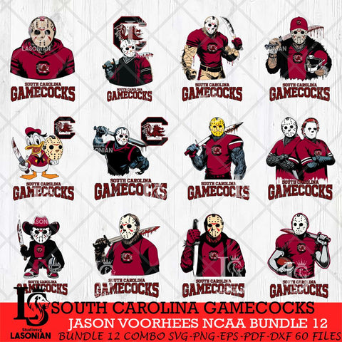 South Carolina Gamecocks Jason Voorhees NCAA Bundle 12 SVG Svg Eps Dxf Png File, Digital Download
