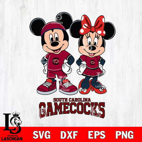 South Carolina Gamecocks Mickey And Minnie Rugby Svg Eps Dxf Png File, NCAA svg , Digital Download , Instant Download, Cricut File