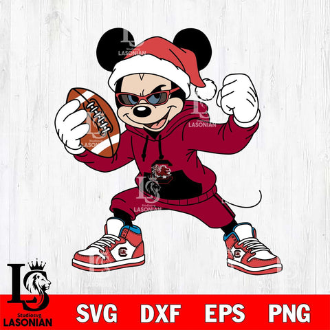 South Carolina Gamecocks Mickey Cool Football Christmas File Cut, NCAA SVG DXF EPS PNG FILE, Digital Download , Criucut , Silhouette