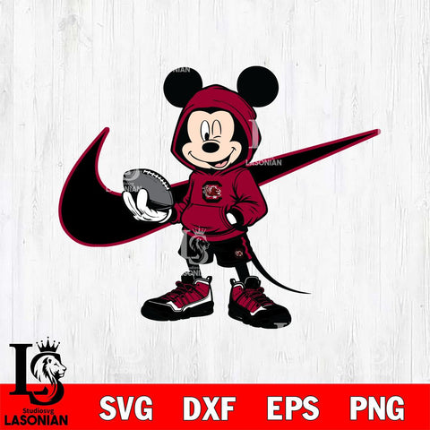 South Carolina Gamecocks Mickey Wearing Hoodie Sport Svg Eps Dxf Png File, NCAA svg, Digital Download, Instant Download