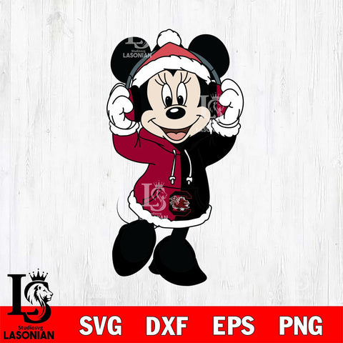 South Carolina Gamecocks Minnie Mouse Disney Football Christmas File Cut, NCAA SVG DXF EPS PNG FILE, Digital Download , Criucut , Silhouette