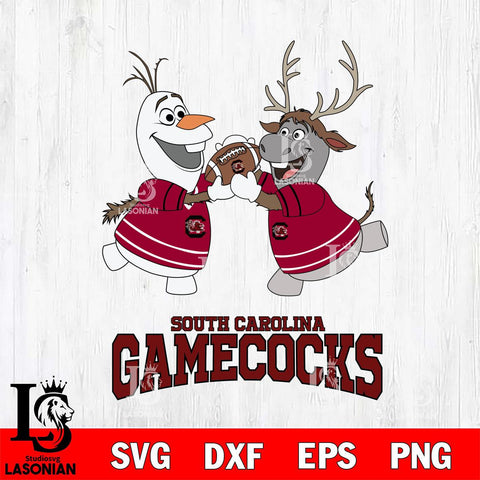 South Carolina Gamecocks Olaf & Sven Football Cricut,Christmas SVG DXF EPS PNG FILE, NCAA Digital Download,Instant Download, Silhouette