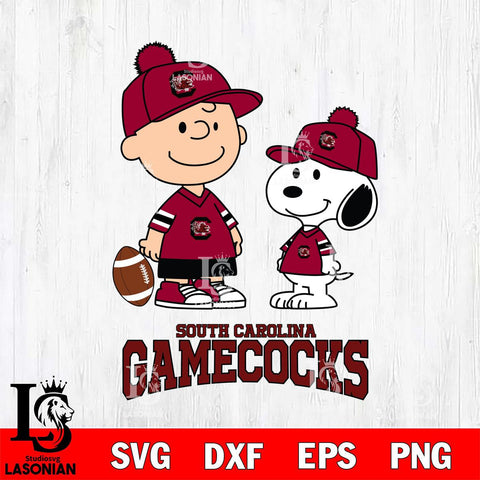 South Carolina Gamecocks Peanuts Snoopy Friends Football SVG DXF EPS PNG FILE,Snoopy File Cut, NCAA Digital Download,Instant Download,Christmas Silhouette