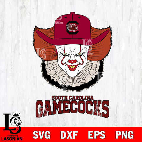 South Carolina Gamecocks Pennywise Horror Sport 12 Svg Eps Dxf Png File, Digital Download
