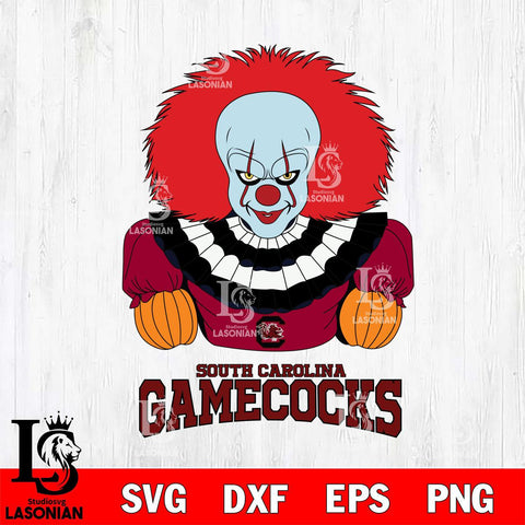 South Carolina Gamecocks Pennywise Horror Sport 3 Svg Eps Dxf Png File, Digital Download