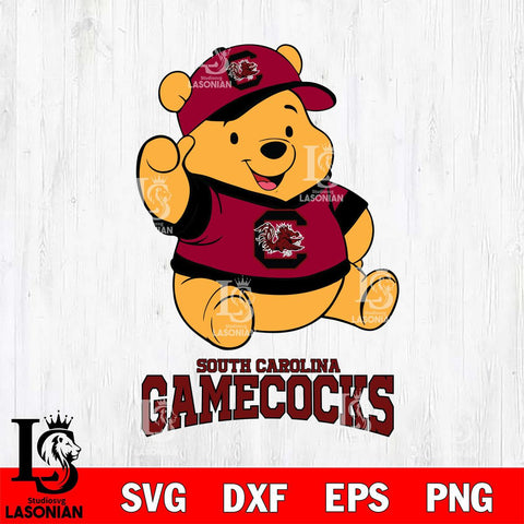South Carolina Gamecocks Pooh Bear Disney, Svg Eps Dxf Png File, Digital Download