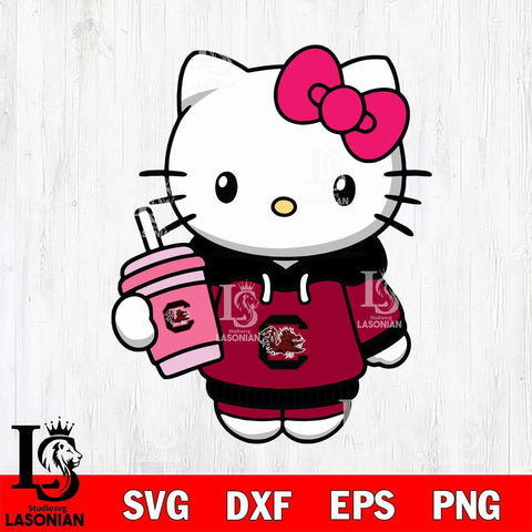 South Carolina Gamecocks Pretty Hello Kitty Svg Eps Dxf Png File, Digital Download, Instant Download