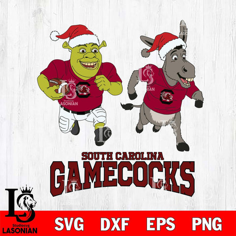 South Carolina Gamecocks Shrek and Donkey Football Cricut,Christmas SVG DXF EPS PNG FILE, NCAA Digital Download,Instant Download, Silhouette