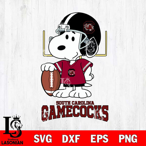 South Carolina Gamecocks Snoopy Player Football SVG DXF EPS PNG FILE,Snoopy File Cut, NCAA Digital Download,Instant Download,Christmas Silhouette