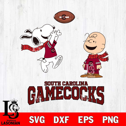 South Carolina Gamecocks Snoopy & Charlie Brown Football Cricut,Christmas SVG DXF EPS PNG FILE, NCAA Digital Download,Instant Download, Silhouette