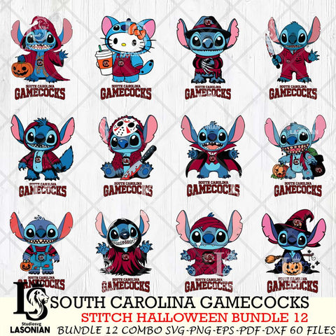 South Carolina Gamecocks Stitch Horror Bundle 12 SVG Svg Eps Dxf Png File, NCAA svg, Digital Download, Instant Download