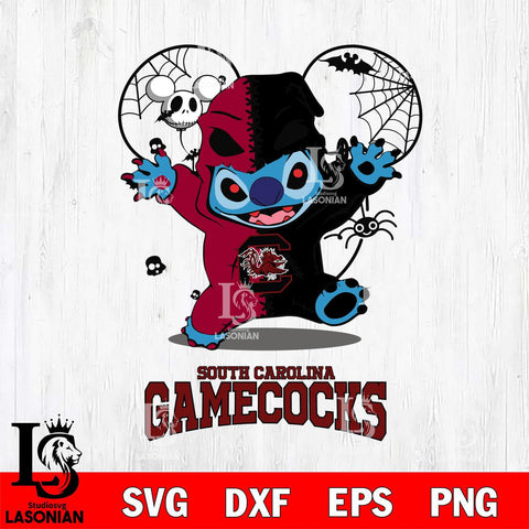 South Carolina Gamecocks Stitch Horror Halloween 2 Svg Eps Dxf Png File, Digital Download, Instant Download