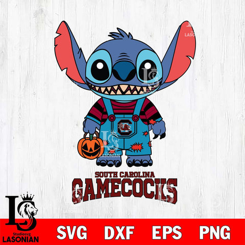 South Carolina Gamecocks Stitch Horror Halloween Svg Eps Dxf Png File, NCAA svg, Digital Download, Instant Download