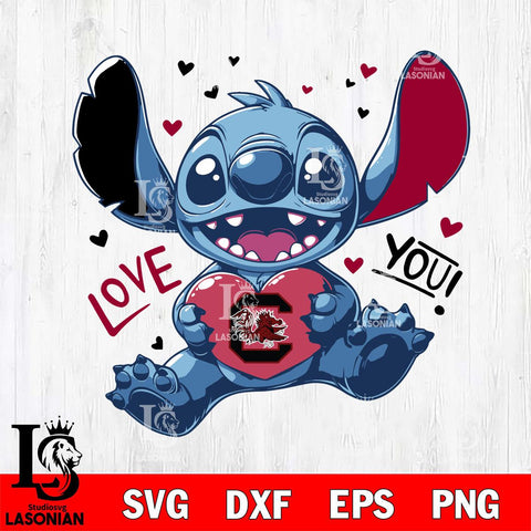 South Carolina Gamecocks Stitch Love Svg Eps Dxf Png File, NCAA svg, Digital Download, Instant Download