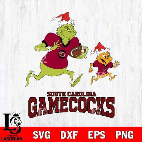 South Carolina Gamecocks The Grinch & Max Football Cricut,Christmas SVG DXF EPS PNG FILE, NCAA Digital Download,Instant Download, Silhouette